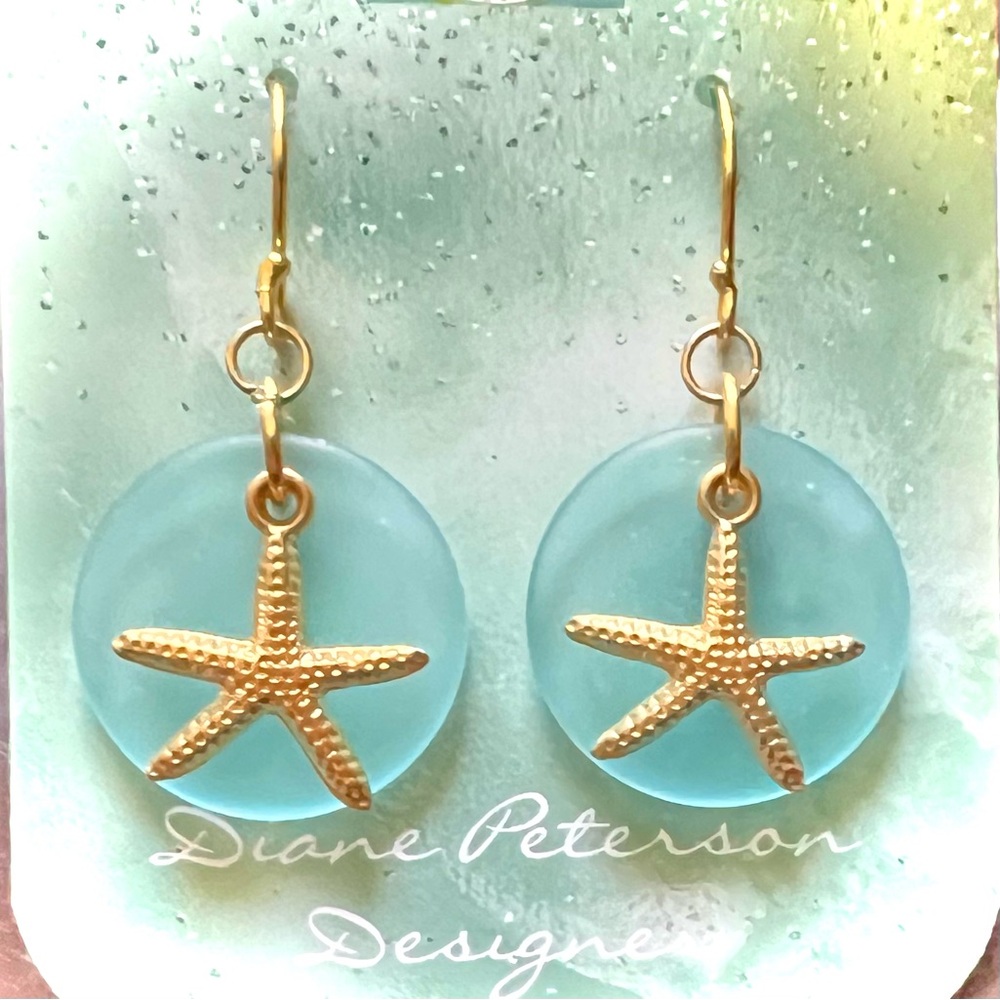 NEW SEAGLASS Starfish Earrings